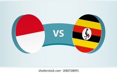 Monaco versus Uganda, team sports competition concept. Round flag of countries.