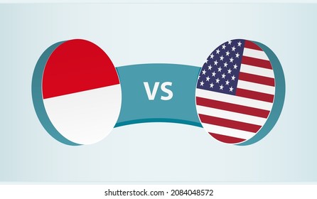 Monaco versus USA, team sports competition concept. Round flag of countries.