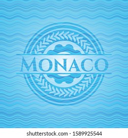 Monaco water wave representation emblem background. Vector Illustration. Detailed.