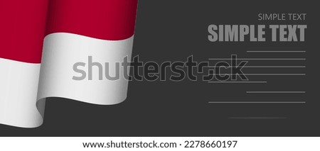 monaco waving flag Grey background,3D monaco flag moving wind blowing,banner ribbon flag on dark background,Horizontal vector flag poster.monaco celebrate Day holiday vacation.