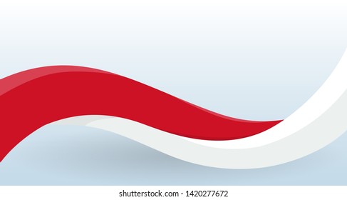 Monaco Waving National flag. Modern unusual shape. Design template for decoration of flyer and card, poster, banner and logo. Isolated vector illustration.