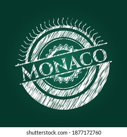 Mónaco escrito en una pizarra. Ilustración vectorial. Detallado. 