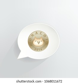 Monacoin Cryptocurrency Coin Speech Bubble