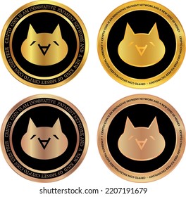 monacoin vector illustrations. 3d drawing.