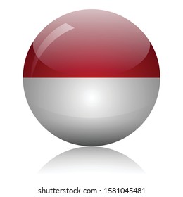 Monaco's flag glass icon vector illustration