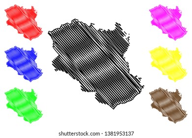 Monagas State (Bolivarian Republic of Venezuela, States, Federal Dependencies and Capital District) map vector illustration, scribble sketch Monagas map