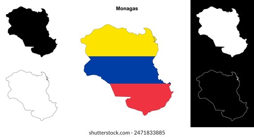 Monagas state outline map set