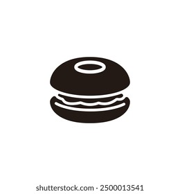 Monaka icon. Flat silhouette version.