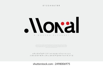 Monal, abstracto moderno alfabeto urbano Fuentes tipografía tecnología deportiva moda digital creativo diseño de logotipos