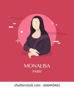 Monalisa illustration in Paris background