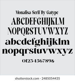 Monalisa Serif Typeface font is an elegant serif typeface with subtle details. This neat font can add modern and fashionable brand appeal. 