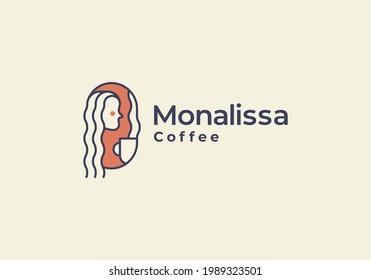 monalissa coffee Shop modern logo icon vector