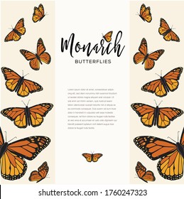 Monarch Butterflies Composition – Copy Space