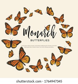 Monarch Butterflies Composition – Copy Space