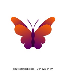 Monarch butterflies. Vector illustration isolated on white background. Gradient butterfly. 