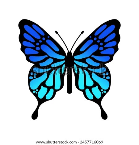 Monarch butterfly in blue color vector design on white background