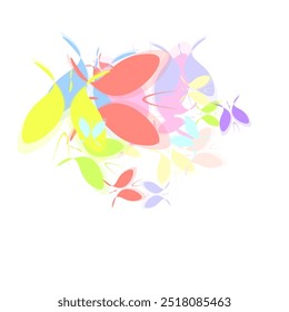 Monarch butterfly flying on white background. Pink, green, brown, yellow butterfly. Spring animal vector illustration