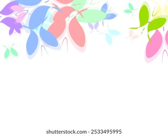 Monarch butterfly flying on white background. Heart, flower, daisy, butterfly, star, moon