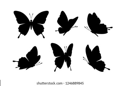 Monarch Butterfly Icons Collection Vector Isolated Stock Vector ...