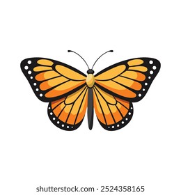 
Monarch Butterfly insect isolated flat vector illustration white background