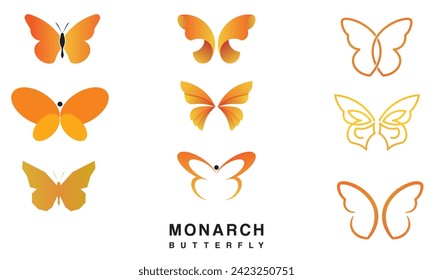 Icono del logotipo de la mariposa monarca