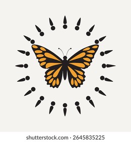 Design de silhueta de migração de borboletas Monarch