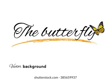 Monarch Butterfly with open wings. May be used for any words or logos