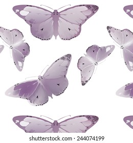 Monarch Butterfly with open wings  top view seamless pattern