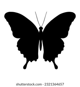 Monarch Butterfly Silhouette isolated on white background. Vector illustration