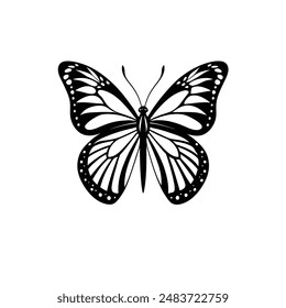 Monarch butterfly silhouette Vector Design Illustrations