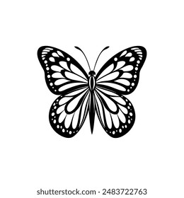 Monarch butterfly silhouette Vector Design Illustrations