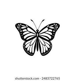 Monarch butterfly silhouette Vector Design Illustrations