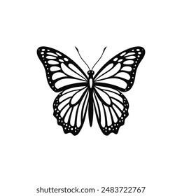 Monarch butterfly silhouette Vector Design Illustrations