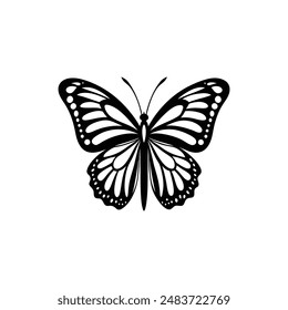 Monarch butterfly silhouette Vector Design Illustrations