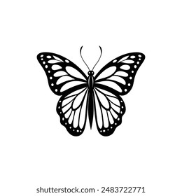 Monarch butterfly silhouette Vector Design Illustrations