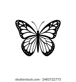 Monarch butterfly silhouette Vector Design Illustrations