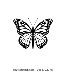 Monarch butterfly silhouette Vector Design Illustrations