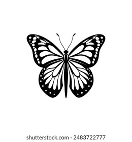 Monarch butterfly silhouette Vector Design Illustrations