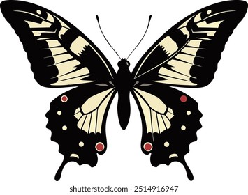 Colección de siluetas de mariposa monarca, Ilustración vectorial aislada sobre fondo blanco