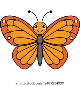 Una Ilustración vectorial de mariposa monarca