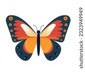 Monarch butterfly vector illustration isolated on white background 