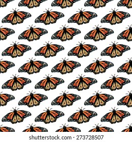 Monarch Butterfly watercolor pattern