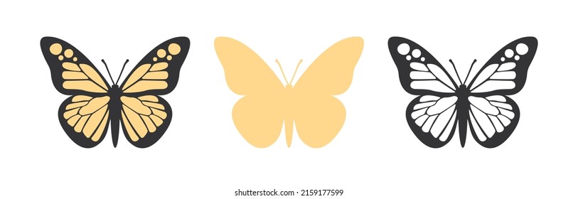 Monarch butterfly Yellow butterfly Fly silhouette Moth