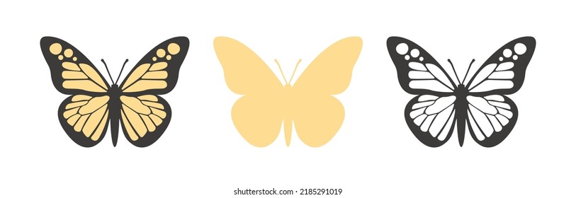 
Monarch butterfly yellow butterfly fly silhouette moth