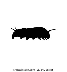 Monarch caterpillar silhouette vector flat illustration design.