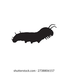 Monarch caterpillar silhouette vector flat illustration design.on white background