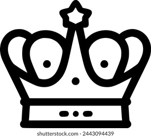 Monarch crown outline icon, line vector sign, linear colorful sign, symbol, vector, art