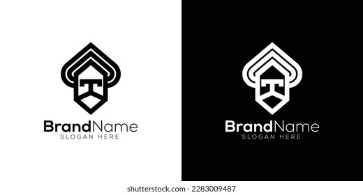 Monarch face logo design template