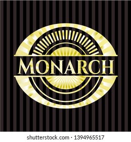 Monarch gold badge. Vector Illustration. Detailed.
