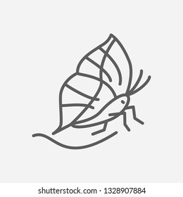 Monarch icon line symbol. Isolated vector illustration of  icon sign concept for your web site mobile app logo UI design.